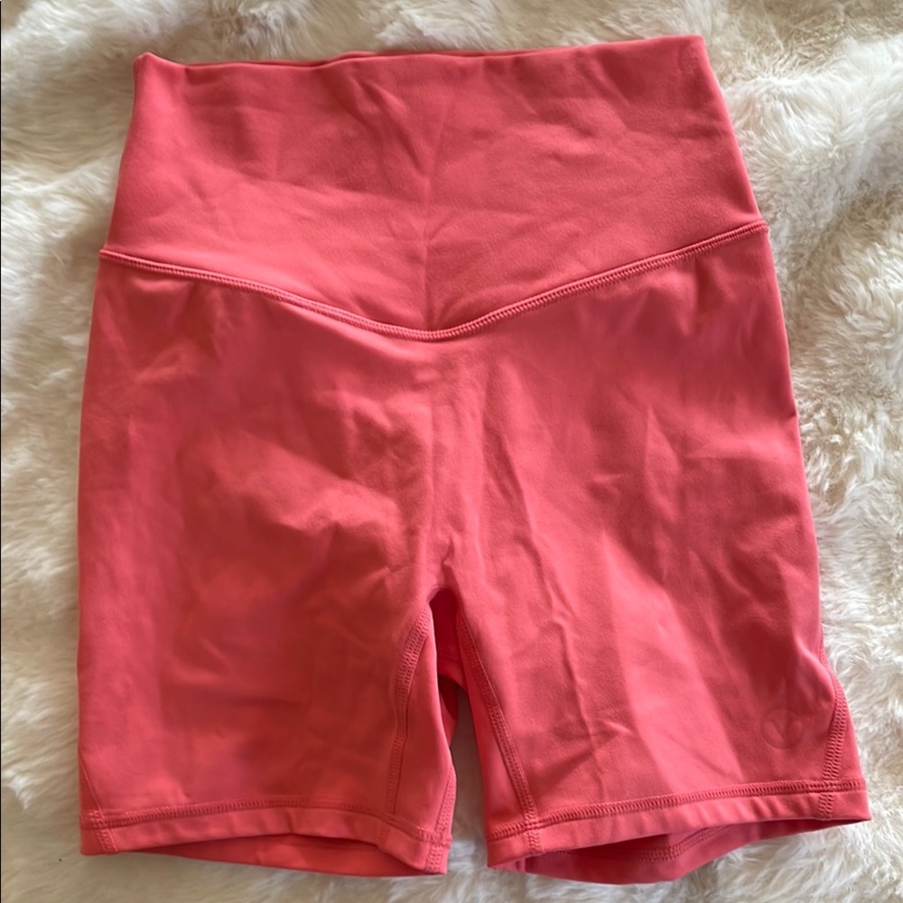 Pink High-Rise Bike Shorts with Stretch #152